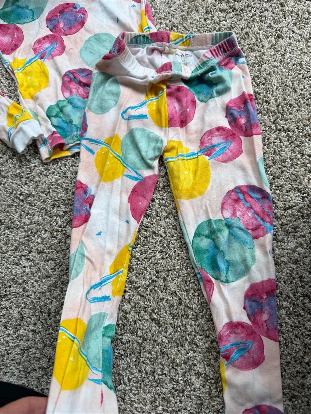Burt's Bees Kids Planet Print Pajama Set - Pink, Yellow, Teal